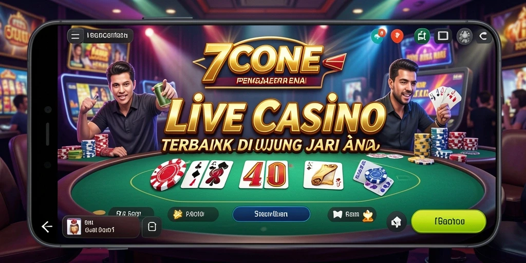 Tampilan langsung dealer profesional dalam gameplay Live Casino 7CONE.