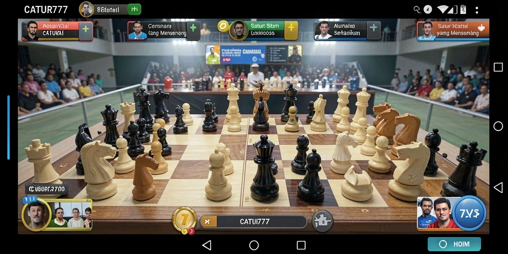 Screenshot gameplay CATUR777 yang menunjukkan suasana permainan santai.