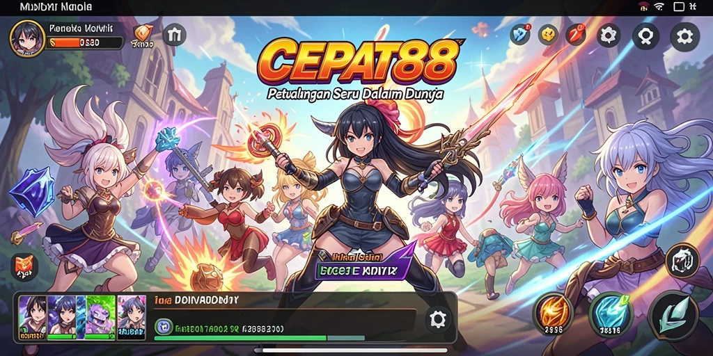 Tampilan gameplay seru dari game Anime CEPAT88 yang penuh warna.