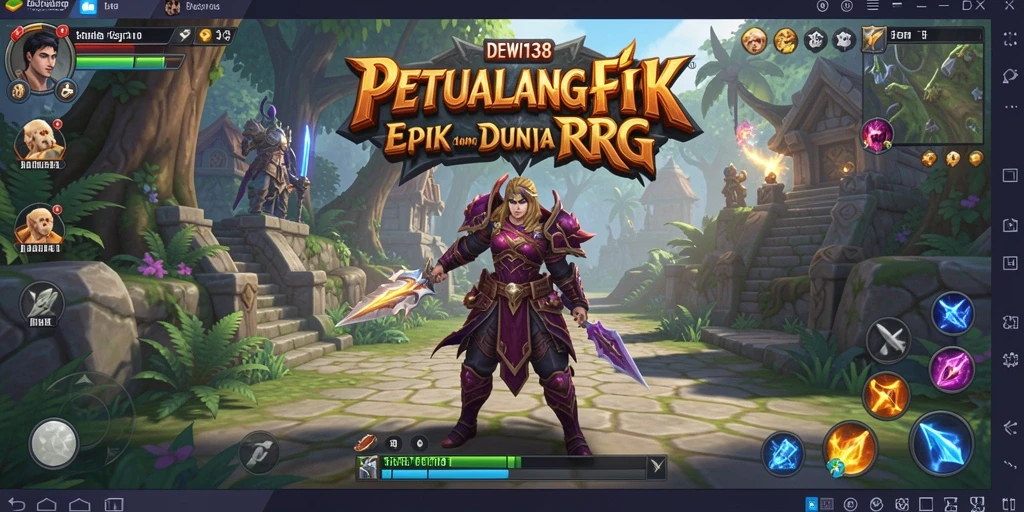 Tampilan DEWI138 dengan karakter dan latar RPG yang menakjubkan.