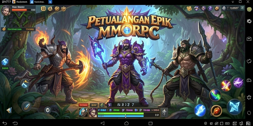Tampilan gameplay menakjubkan dari DY777 dengan pertempuran seru.