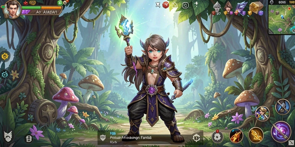 Tampilan gameplay F08 yang menampilkan pertarungan RPG yang intens.