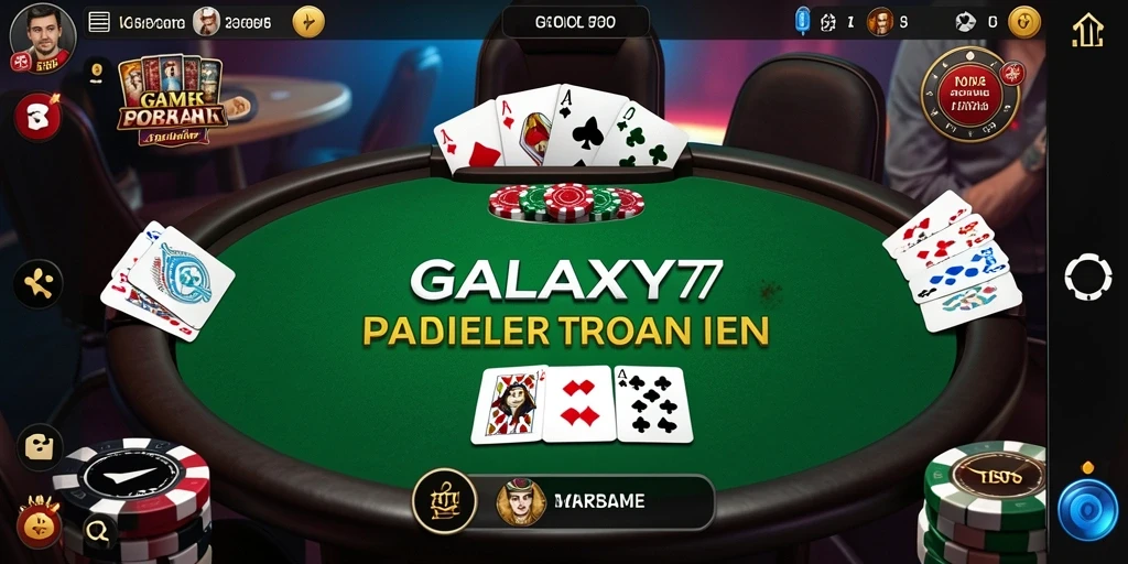 Tampilan gameplay Poker seru dan mendebarkan di GALAXY77.