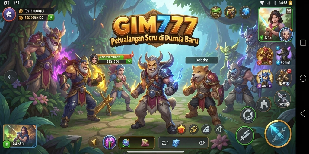 Screenshot gameplay GIM777 menampilkan petualangan mendebarkan di lingkungan yang menakjubkan.