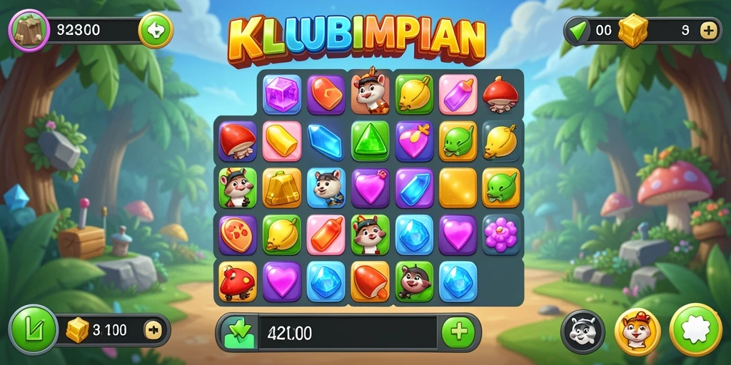Tampilkan gameplay KLUBIMPIAN yang seru dan penuh warna.