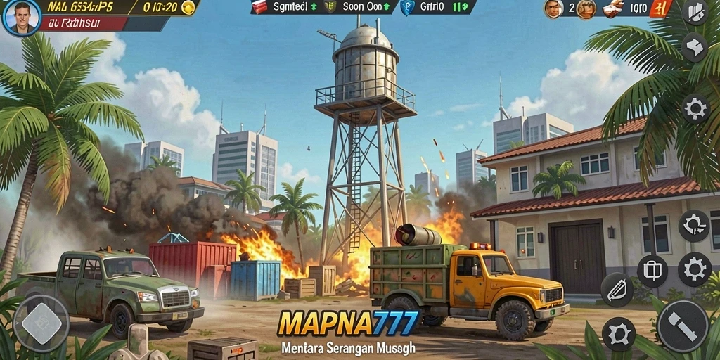 Tampilan gameplay intense Tower Defense di MAPNA777.