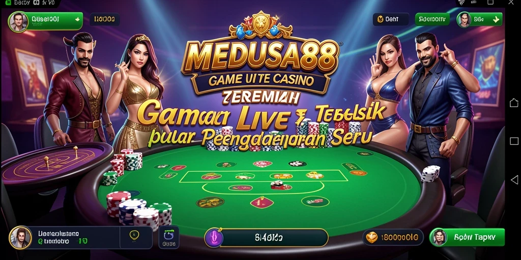 Tampilan gameplay Live Casino yang menarik dan interaktif di MEDUSA88.