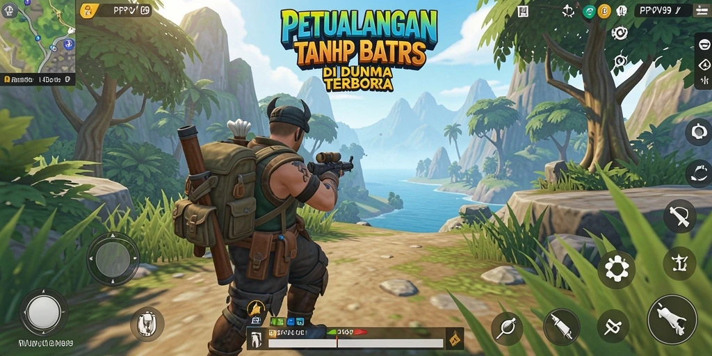 Screenshot gameplay PPV99 menampilkan petualangan di dunia terbuka yang luas.