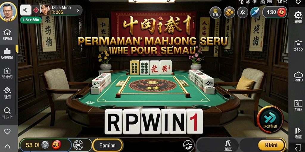 Tampilan gameplay seru dalam RPWIN1 yang menampilkan keseruan permainan Mahjong.