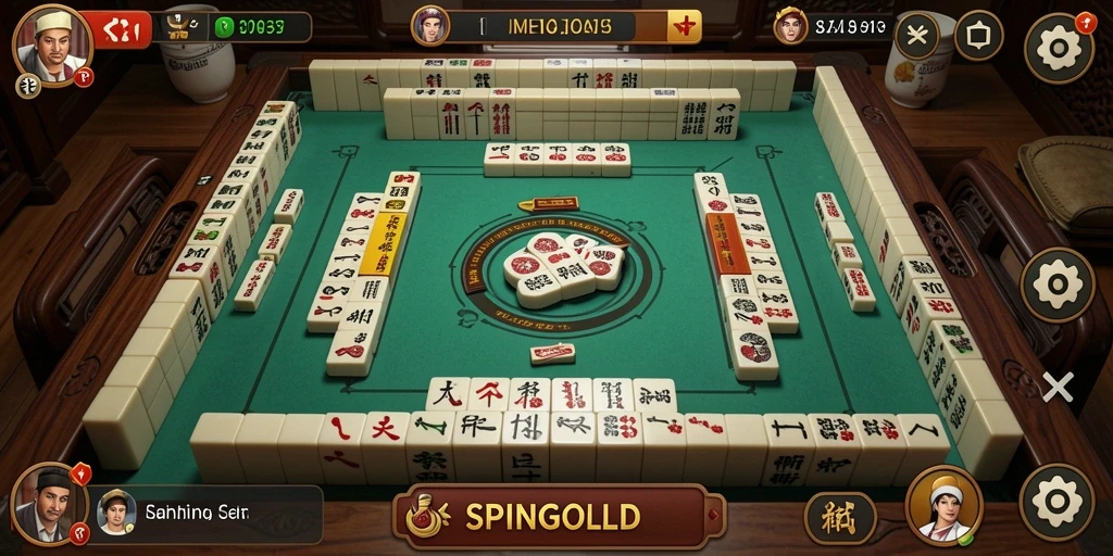 Screenshot SPINGOLD menampilkan gameplay Mahjong yang seru dan menantang.
