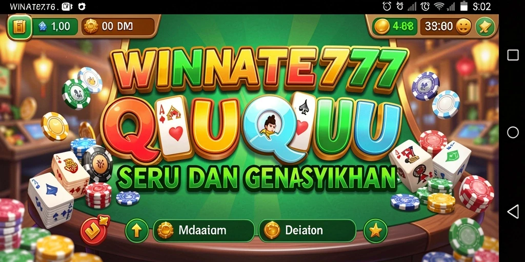 Tampilan gameplay seru dalam WINRATE777, lengkap dengan aksi QiuQiu.