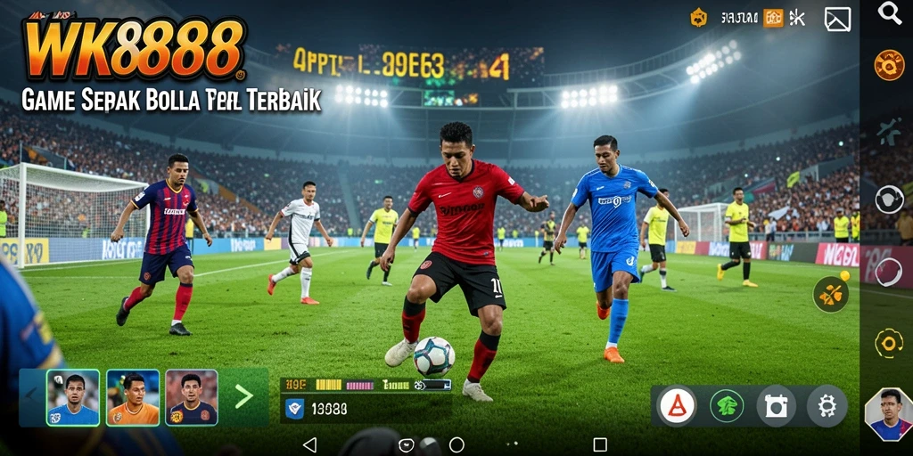 Tampilan gameplay <strong>WK888</strong> dengan aksi sepak bola penuh adrenalin.