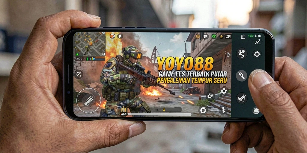 Tampilan gameplay menegangkan dalam YOYO88 saat bertempur dalam mode FPS.